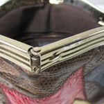 Vintage Original by Caprice Snake Print Patchwork Shoulder Bag USA Made Hippie Brown Photo 10