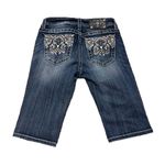 Miss Me  Jeans Shorts Girls Size 16 JK8161M3 Bermuda Rhinestones Embroidered *not Photo 2