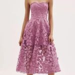 HELSI Florence 3 Dimensional 3D Floral Strapless Midi Dress Pink Size L Photo 1