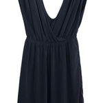 Lush Clothing Lush Blue & Grey Open Back Deep V-Neck Dress Womens S Fit & Flare Party Mini Photo 0