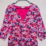 ON 34th Women's Size Large Pink Floral Print V Neck Maxi Dress Photo 4