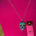 Boutique Sunflower Sugar Skull Necklace Sterling Silver 925 Kawaii Gothic Emo Halloween Photo 9