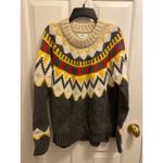 Aerie Fair Isle Pullover Sweater Nordic Cozy Soft Gray Yellow Women's Size XS Photo 2