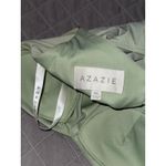 Azazie  Stretch Agave Sheath V-Neck Pleated Stretch Satin Dress Size‎ 4 Photo 2