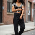 Forever 21  Black and Tan Striped Crop Top Photo 2