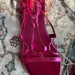 Nine West Women's Metallic Pink Button Ankle Wrap Flat Gladiator Sandals size 8 Photo 4