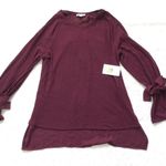 Kensie Blouse Burgundy Ribbed Bell sleeve $70 Top Photo 5
