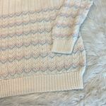 Vintage Billie Jo Open Knit Pastel Sweater Fits like a medium Blue Pink Chevron Photo 8