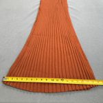 Maxi Dress S Orange Bodycon Bell Sleeve Ribbed Knit Flare Bottom Long Sleeve Photo 4