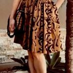 Anthropologie SARIAH  Mustard Yellow‎ Black Calligraphy Tiered Skirt Size 2 Photo 0
