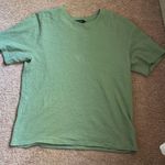 LCW Casual Crew Neck Short Sleeve Green Textured Boxy Fit Gauze Knit Short Photo 0