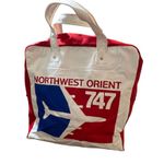 Land O Lakes Butter Tote Bag Live It Up Northwest Orient 747 Zipper Closure Red Photo 2
