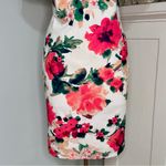 Eliza J Pink Floral Scuba Sheath Dress with Puffy Statement Sleeves Size 6 Photo 3