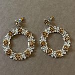 Forever 21 Gold Rose Rhinestone Hoops  Photo 0