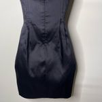 KAI KUHNE black runway mini sheath dress in black satin sz 2 Photo 6