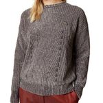 Ted Baker Innia Chenille Woven Star Pin Super Soft Relaxed Sweater Grey 3 (US 8) Photo 0