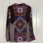 Crosby Large Purple, Red Boho Pattern 70s Button Down Long Sleeve Shirt Purple Photo 7