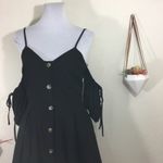J.O.A. NWT Black puff sleeve button dress Photo 3