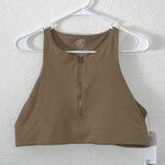 Sage Collective NWT bra XL neutral sports bra zipper stretchy wireless racerback Photo 0