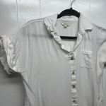Sim & Sam White Button Front Short Sleeve Women's Shirt Size Medium Capsule Photo 4
