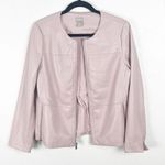 Chico's CHICO’S Light Pink Faux Vegan Soft Leather Long Sleeves Lined Zip Closure Jacket Photo 7