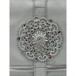 Silver Foldable Travel Jewelry Organizer With Embellished Button Closure Photo 1