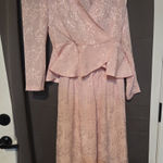 Trends By Jerrie Lurie Women's Medium Pink Floral Suit, Vtg Jacket & Skirt Set Photo 0
