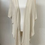 Blank Page White Draped Front Kimono Short Sleeve Cardigan Sweater Womens L Size L Photo 0