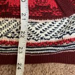 Loft  Escapade Full Zip Fair Isle Cotton Cardigan Sweater (Sz S) Red & White Photo 8