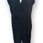 Venus  Faux Wrap Jumpsuit Full Length Pants Pockets Black 10 Photo 0