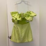NWOT Alemais Suzi Off Shoulder Ruffle Mini Dress Sz 6 Green Chartreuse Photo 6