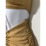 Oh Polly  Feel The Passion Gold Cross Strap Ruched Bodycon Mini Dress EUC Size 0 Photo 6