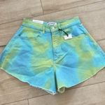 We Wore What  Flare Bell Short, size 26, NWT, Yellow/Green tie dye Photo 2