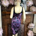 JAY GODFREY PURPLE, PINK & BLACK PRINT BODY CON SHEATH DRESS (10) Photo 2