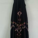 Anthropologie  Embroidered Black Geometric Motif Maxi Dress Photo 3