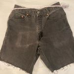 Levi's  501 Jean shorts Cut-Offs Size 27 Denim black distressed 5-pocket raw hem Photo 0