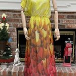 Romeo + Juliet Couture COPY - colorful feather print maxi dress/ S /Excellent c… Photo 2
