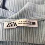 ZARA  Cropped Halter Tank Top Blue Ribbed Knit Size Small Photo 7