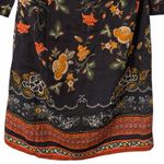 Desigual  Floral Shift Dress 3/4 sleeves black mini Boho size small (38) Photo 6