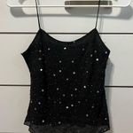 Ann Taylor Y2K Sequin Black Tank Top Photo 2
