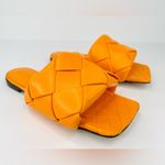 Bottega Veneta LIDO INTRECCIATO TANGERINE WOVEN LEATHER FLAT SANDALS SIZE EU 35 Photo 13