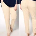 Coldwater Creek Knit Denim High Rise Straight-Leg Jeans in Stone Khaki Size 16 Photo 1