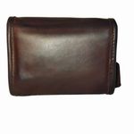 Coach Brown Leather Coin Purse Wallet Gold Keychain Attachment Snap Closure Photo 2