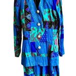 VTG Lady Carol New York Suit Two Piece Tailored Abstract Paisley Colorful EUC Blue Size undefined Photo 0