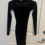 Gold Button Accented Mini Dress Black Size XS Photo 0