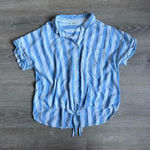 BeachLunchLounge  Light Blue Striped Button Down Shirt Photo 0