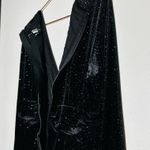 NISSA Black Velvet Crystal Embellished Sparkle Waist Strap Mini Dress Size US 10 Photo 12