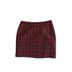 Boston Proper  Holiday Red Plaid Boucle Skirt Size 12 NEW NWOT Photo 4