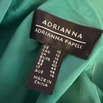 Adrianna Papell  Women's Satin Draped One-Shoulder Mermaid Gown Jungle Sz 10 Photo 7