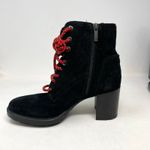 Aquatalia Isotta Black Suede Waterproof Block Heel Lug Ankle Booties Boots 9.5 Photo 3